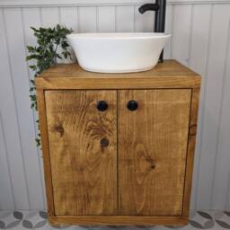 The Calgary/A Handmade Solid Wood Wall Hung Bathroom Vanity Unit - thumbnail 3