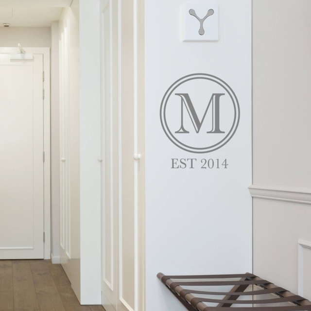 Monogram Letter Wall Sticker - Removable Custom Decal Quote Office - image 1
