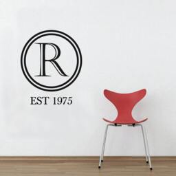 Monogram Letter Wall Sticker - Removable Custom Decal Quote Office - thumbnail 3