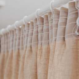 Pencil Pleat Linen Curtain, Sand, Beige Natural Drapes, Custom Neutral Curtain Panel, Washed Window Treatment, Farmhouse - thumbnail 2