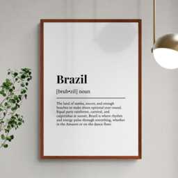 Brazil Funny Definition South America Gift Wall Art Print - thumbnail 2
