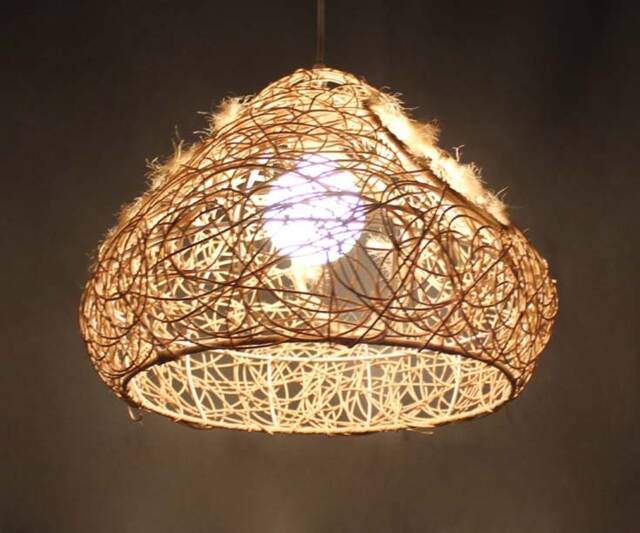Hand Made Rattan Hat Pendant Lights-3 Holes in Lampshade-Vintage Lighting-Rustic Lighting Fixtures-Hat Lighting-Decorative Lighting-110-240V - image 1