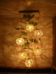 Woven Rattan Wicker Drop Light Rural Style Pedant Lamp Handmade Weaving Chandelier