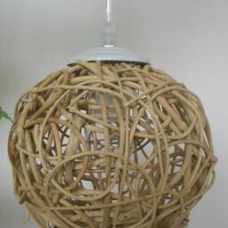 Woven Rattan Wicker Drop Light Rural Style Pedant Lamp Handmade Weaving Chandelier - thumbnail 3