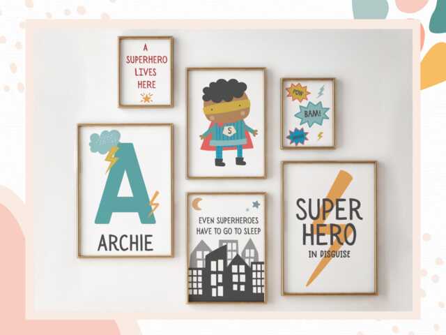 Superhero Nursery Decor - Boys Room Gallery Wall Art Prints - Set Of 6 - image 1