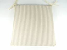 White Stripe Tapered Tie-On Seat Pad. Garden/Patio/Kitchen/Dining - thumbnail 1