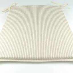 White Stripe Tapered Tie-On Seat Pad. Garden/Patio/Kitchen/Dining - thumbnail 2