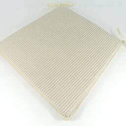 White Stripe Tapered Tie-On Seat Pad. Garden/Patio/Kitchen/Dining - thumbnail 3