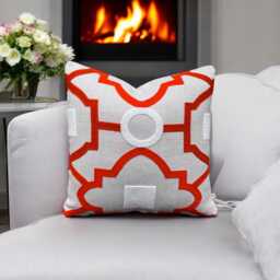 Luxury Designer Manuel Canovas Tanvi Orange Embroidery Textured Cushion Pillow Cover - thumbnail 3