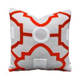 Luxury Designer Manuel Canovas Tanvi Orange Embroidery Textured Cushion Pillow Cover - thumbnail 1