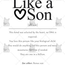 Like A Son Definition Art Print, Gift For Bonus Son, Stepson, in Law Wedding Gift, Adopted Future Work - thumbnail 2