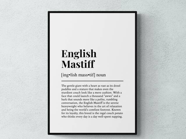 English Mastiff Funny Definition Dog Wall Art Print - image 1