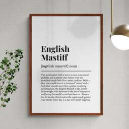 English Mastiff Funny Definition Dog Wall Art Print - thumbnail 2