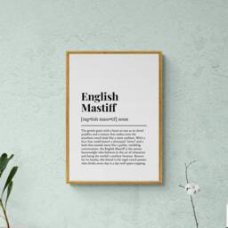 English Mastiff Funny Definition Dog Wall Art Print - thumbnail 3