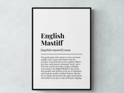 English Mastiff Funny Definition Dog Wall Art Print - thumbnail 1