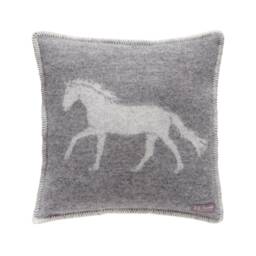 Grey Horse Cushion Cover - Pure Wool Reversible Pillowcase 45 X 45cm/ 18 18 - thumbnail 2