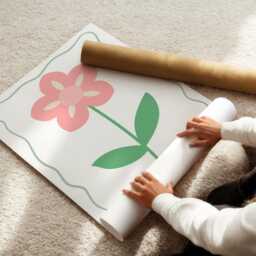 Girls Pretty Pink Flower Wall Print For Bedroom Or Nursery - Only - thumbnail 3