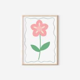 Girls Pretty Pink Flower Wall Print For Bedroom Or Nursery - Only - thumbnail 2