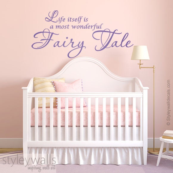 Fairy Tale Wall Decal, Vinyl Lettering Girls Bedroom Decor Sticker - image 1