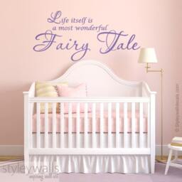Fairy Tale Wall Decal, Vinyl Lettering Girls Bedroom Decor Sticker - thumbnail 1