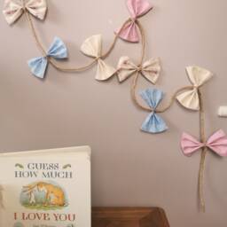 Personalised Pastel Coloured Nursery Kite Wall Hanging in Cream, Blue & Pink. Playroom Decor - thumbnail 3
