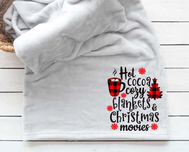 Personalized Christmas Movie Blanket - Hot Cocoa Cozy Design - image 1