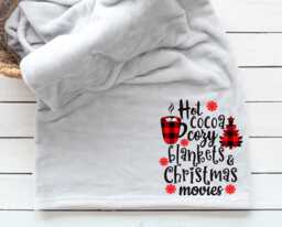 Personalized Christmas Movie Blanket - Hot Cocoa Cozy Design - thumbnail 1