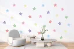 Watercolour Stars , Pastel Star Wall Stickers Nursery Decor Playroom Decals Childrens Art - Thevinylcreations - thumbnail 1
