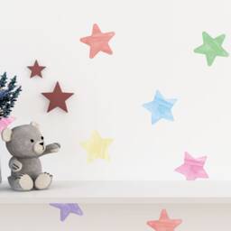 Watercolour Stars , Pastel Star Wall Stickers Nursery Decor Playroom Decals Childrens Art - Thevinylcreations - thumbnail 2