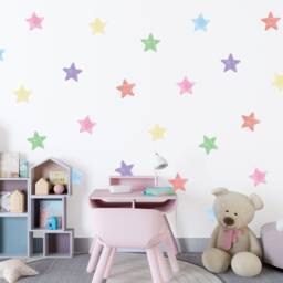 Watercolour Stars , Pastel Star Wall Stickers Nursery Decor Playroom Decals Childrens Art - Thevinylcreations - thumbnail 3