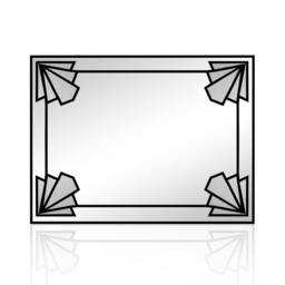 Large Art Deco Over Mantel Stained Glass Style Mirror - thumbnail 4