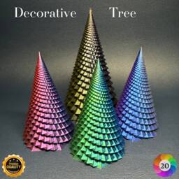 3D Printed Tabletop Christmas Tree Small Festive Ornament - thumbnail 1