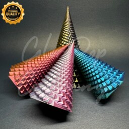 3D Printed Tabletop Christmas Tree Small Festive Ornament - thumbnail 4