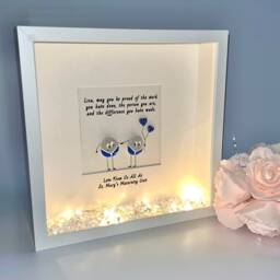 Retiring Nurse Midwife Doctor Surgeon Receptionist Paramedic Personalised Pebble Art Picture Frame Keepsake Leaving Nhs Work Colleague Gift - thumbnail 2