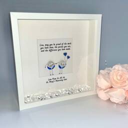 Retiring Nurse Midwife Doctor Surgeon Receptionist Paramedic Personalised Pebble Art Picture Frame Keepsake Leaving Nhs Work Colleague Gift - thumbnail 3