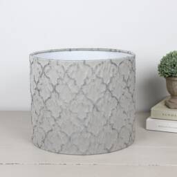 Maximus Dove Grey Trellis Lampshade