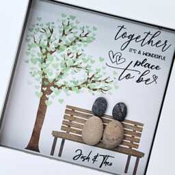 Pebble Art Couple Picture - Personalised Gift For Wife Husband Romantic Keepsake - thumbnail 2