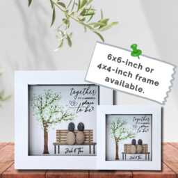 Pebble Art Couple Picture - Personalised Gift For Wife Husband Romantic Keepsake - thumbnail 3