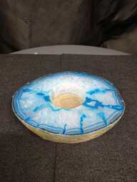 Teal Agate Slice Candle 1 Handpicked 401G H2xw12xd10cm Microcrystalline Quartz Tealight Holder Ornament - thumbnail 1