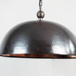 Dome Copper Pendant Light - Verdigris Hanging Lampshade, Rustic Patina Finish - thumbnail 4