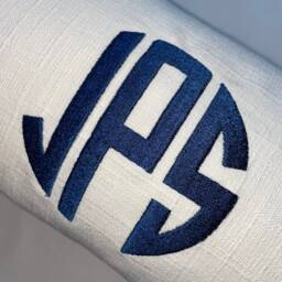 "Monogram Initial Cushion/Embroidered Personalised Pillow 16"" X 6" - thumbnail 3