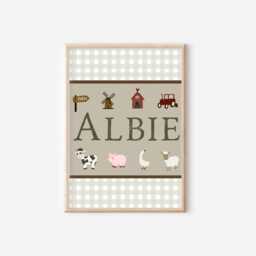 Neutral Farm Animal & Tractor Prints. Set Of 3 - Unframed - thumbnail 2
