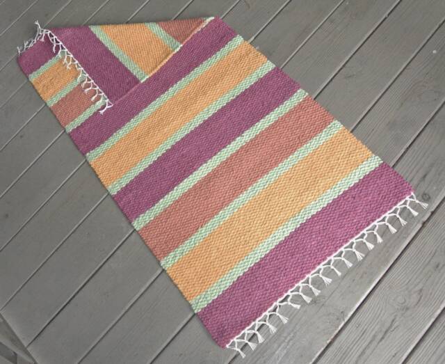 Hand Woven Cotton Rug - 2x4 - image 1