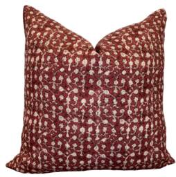 Robert Kime Ume Red Linen Double Sided Cushion Cover - thumbnail 1