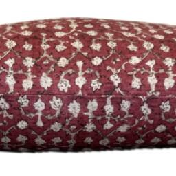 Robert Kime Ume Red Linen Double Sided Cushion Cover - thumbnail 3