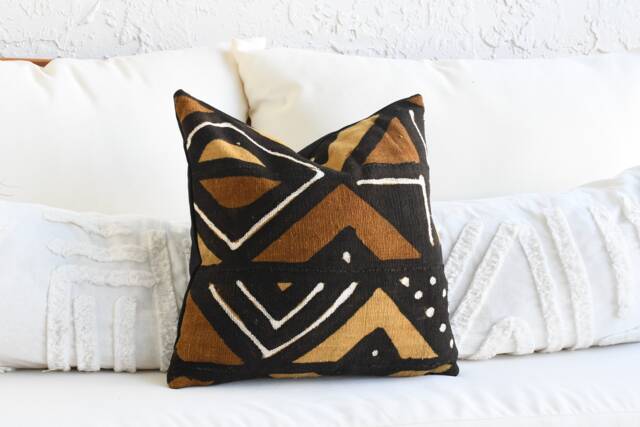 Handmade African Mud Cloth Pillow Case, 20 X Inch Multi-Color Pillows, Mudcloth Cover, Case - image 1