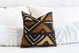 Handmade African Mud Cloth Pillow Case, 20 X Inch Multi-Color Pillows, Mudcloth Cover, Case - thumbnail 1