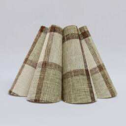 Handmade Khaki Checkered Fabric Lampshade For Indoor Lighting-88# - thumbnail 3