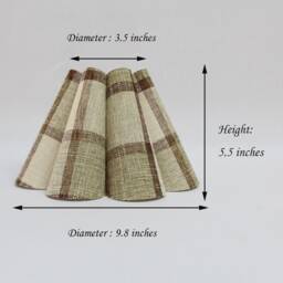 Handmade Khaki Checkered Fabric Lampshade For Indoor Lighting-88# - thumbnail 2