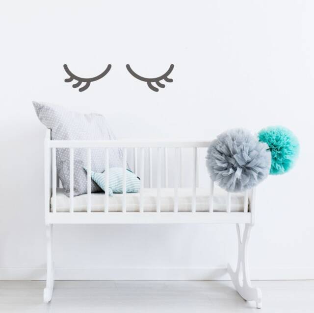 Sleepy Eyes Decal, Eyelash Wall Decals, Girls Bedroom Modern Sticker, Kids Art, Sticker Nursery 130Nw - image 1